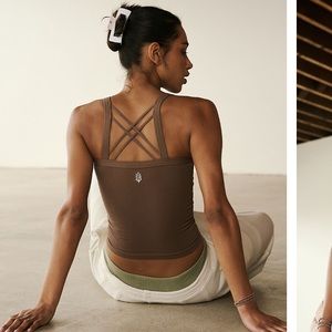 NWT FP Movement Happiness Runs Strappy Back Long Crop in Wild Mustang size M/L